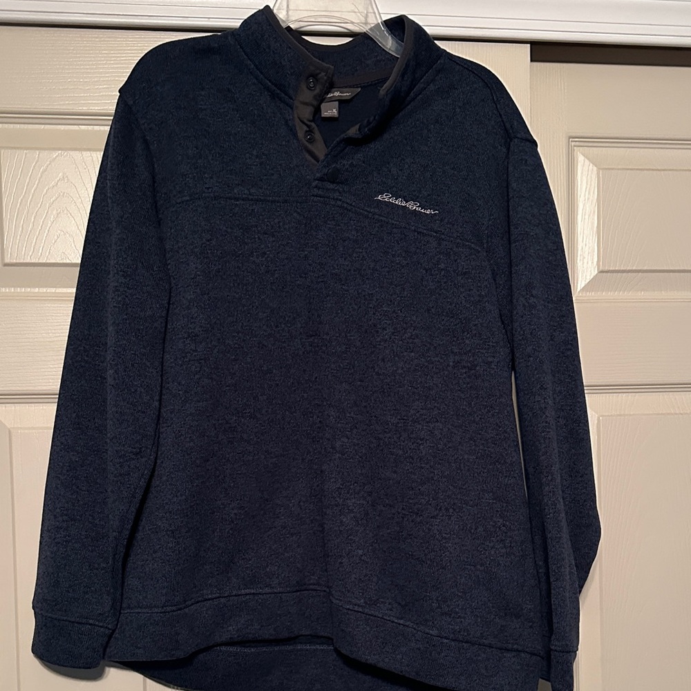 Eddie Bauer Dark Blue Button-Up Sweater